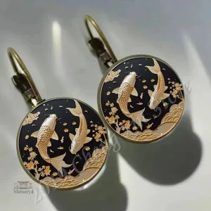 Dôme Boucles d'Oreilles au Style Japonais