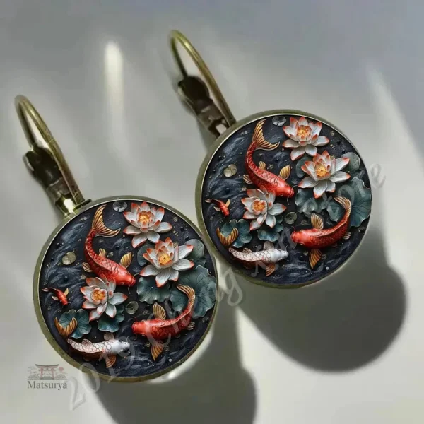 Boucles d'Oreilles Japonaise en Dôme Chic