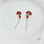 Bijoux Eventail Rouge, élégance japonaise pour oreilles