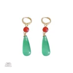 Bijoux japonais : boucles d'oreilles en jade élégant