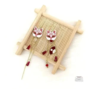 Boucles d'oreilles en forme de masque de renard