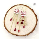 Boucles d'oreilles traditionnelles japonaises renard