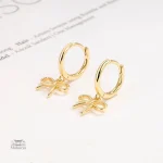 Boucles d'oreilles nœud doré, style japonais