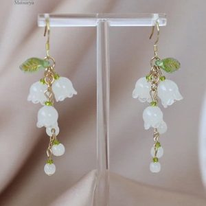 Boucles d'oreilles muguet design japonais