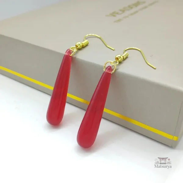 boucles-doreilles-japonaises-goutte-deau-rouge-1 Boucles d'oreilles goutte d'eau rouges japonaises