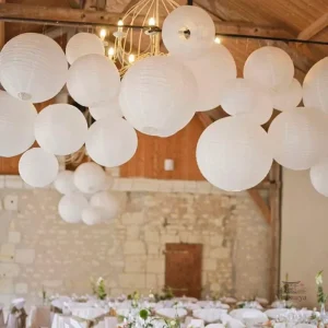 Boule en papier blanche pour décoration japonaise