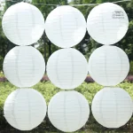 Boule décorative blanche en papier pour événements