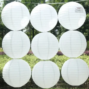 Boule décorative blanche en papier pour événements