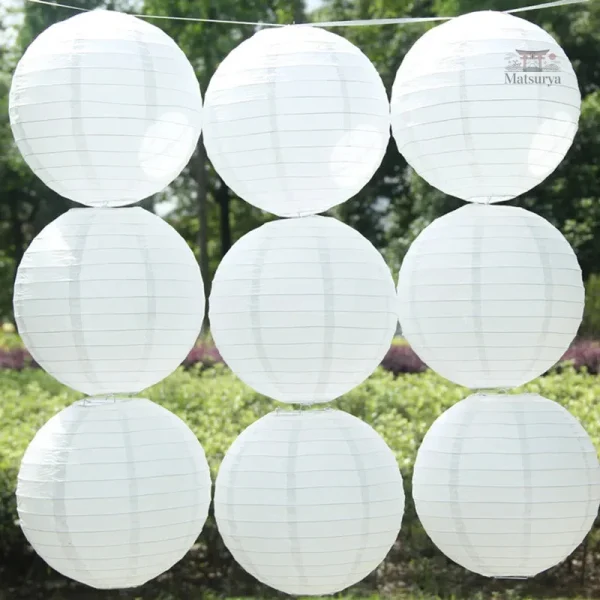 Boule décorative blanche en papier pour événements