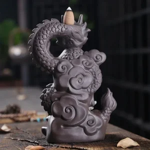 Fontaine à encens design dragon pour ambiance apaisante
