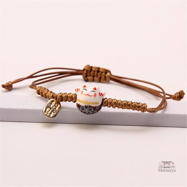 Bracelet avec illustration de chat japonais