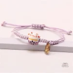 Bracelet coloré avec design de chat