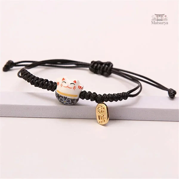 Élégant bracelet japonais pour amoureux des chats