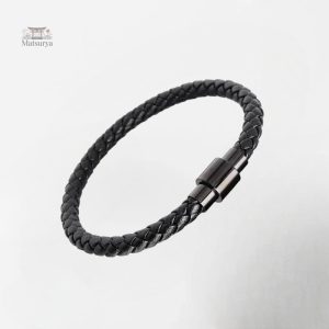 Bracelet cuir tressé japonais élégant