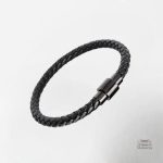 Bracelet tressé en cuir pour homme