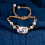 Bracelet minimaliste japonais en céramique artisanale
