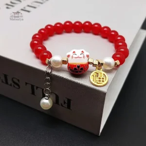 Bracelet Japonais Chat perlé en perles colorées