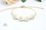 Perles Larimar sur bracelet japonais élégant