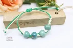 Bracelet japonais avec perles Larimar authentiques