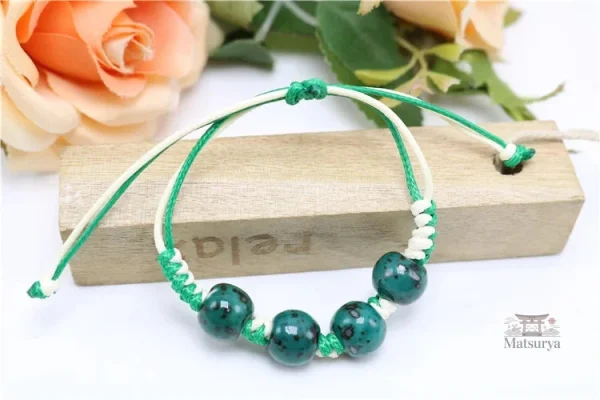 Perles Larimar, bracelet artisanal japonais