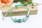 Bracelet japonais, perles Larimar en bleu