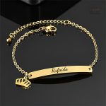 Bracelet Japonais Fin Personnalisé avec motif de couronne