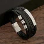 Bracelet en cuir, design japonais multicouche