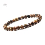Élégant bracelet japonais en pierre œil de tigre