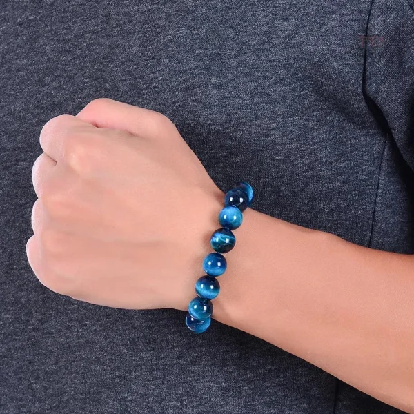 Accessoire en œil de tigre bleu, style japonais
