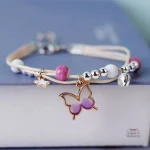 Bracelet japonais coloré avec motif papillon