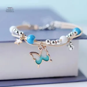 Bracelet design japonais avec motif de papillon
