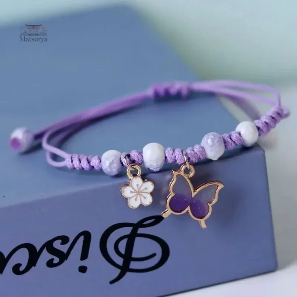 Bracelet papillon coloré, style japonais élégant