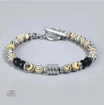 Accessoire en perles d'agate et oeil de tigre