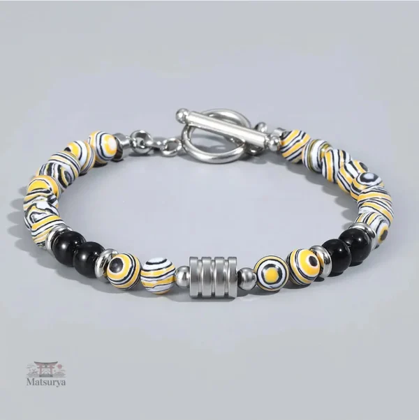 Accessoire en perles d'agate et oeil de tigre