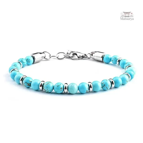 Bracelet en perles japonaises d'agate et oeil de tigre