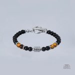 Bracelet japonais en agate et oeil de tigre