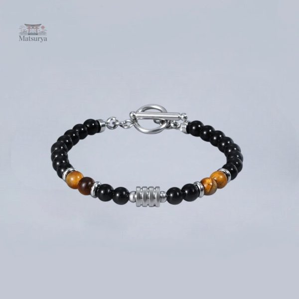 Bracelet en perles agate et oeil de tigre