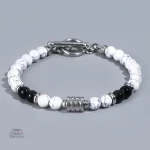Bracelet tendance en agate et oeil de tigre