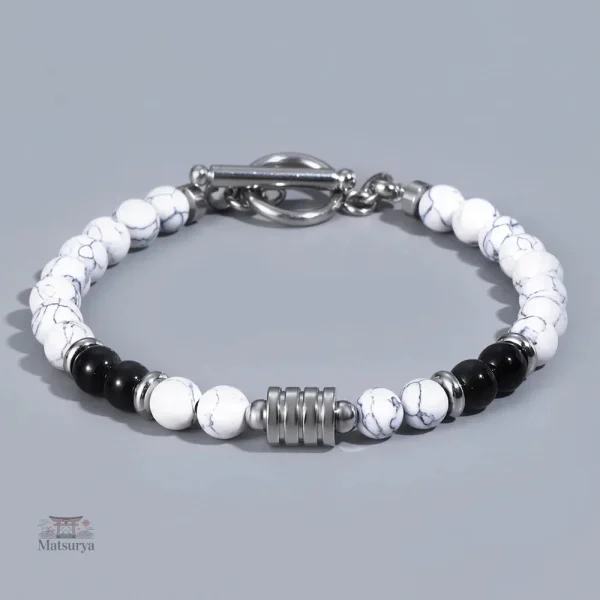Bracelet tendance en agate et oeil de tigre
