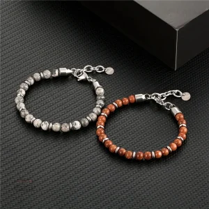 Bracelet japonais en pierres naturelles colorées