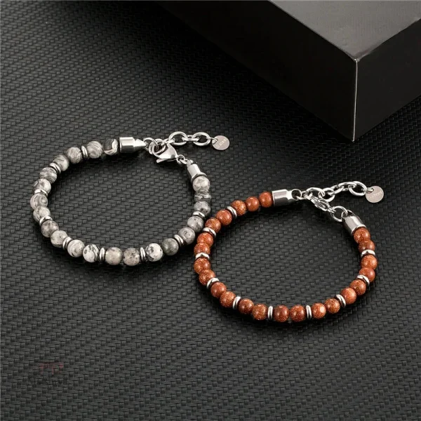 Bracelet japonais en pierres naturelles colorées
