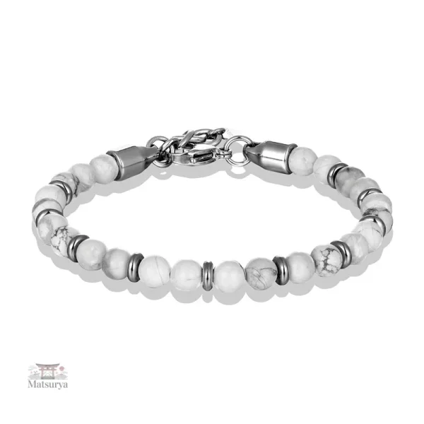 Bracelet perlé en pierre naturelle artisanale