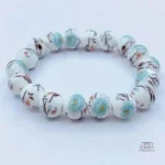 Bracelet Perles Céramique avec motif floral