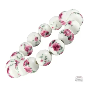 Bracelet Japonais avec fleurs en céramique