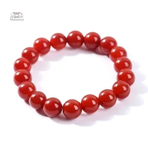 Bracelet en perles rouges, design japonais