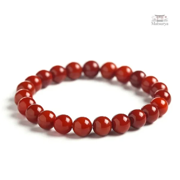 Bijou japonais, perles de cornaline rouge