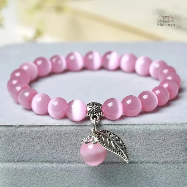 Bijou japonais élégant en perles d’œil de chat
