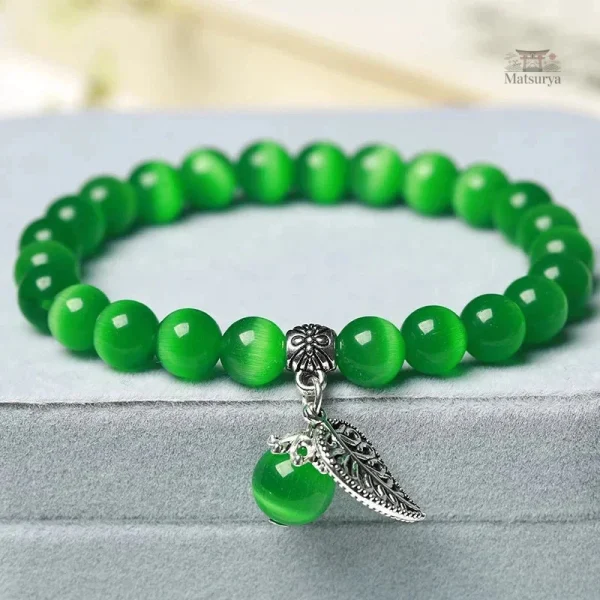 Bracelet en perles d’œil de chat pour un style unique