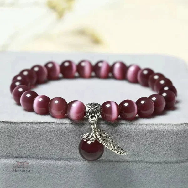 Bracelet chic avec perles d’œil de chat