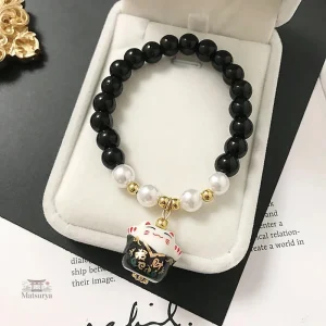Bracelet Japonais en perles de pierre artisanales